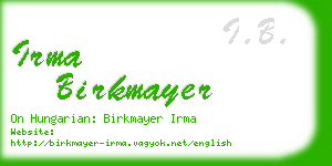 irma birkmayer business card